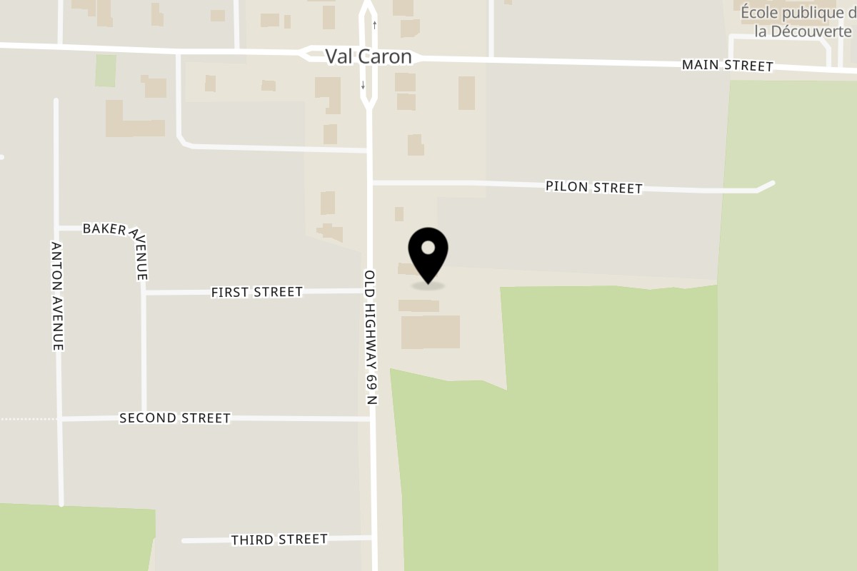 Map showing the location of Tim & Tony's Sushi Restaurant on 2924 Old Highway 69 in Greater Sudbury
